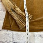 Molly Bracken  Velvet high mock neck Top Blouse gold brown muted yellow XL tie Photo 2