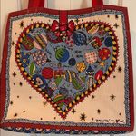 Brighton BNWT  Holiday Tote Bag LOVE Heart Ornament Print Canvas Photo 6