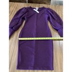 Karen T Design Balloon Long Sleeve mini bodycon fitted Sweater Dress Purple S Photo 5