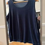 Susan Graver Vintage Elegant Navy Velvet Sleeveless Top Size Large Photo 2