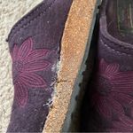 Haflinger Floral Embroidered Wool Slipper Clogs Purple Size 9 Photo 7