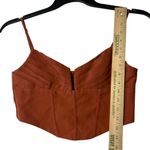 White Fox Boutique White Fox Women's‎ M Burnt Orange Corset Crop Top Going Out Cropped Zip Back Photo 4