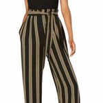 As You Wish Sleeveless Striped Belted Wide Leg Jumpsuit Photo 0