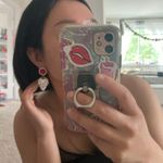 Betsey Johnson white strawberry earrings. Photo 6