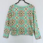 Aerie  Long Sleeve Crewneck Pullover Sweatshirt Tapestry Print M Green Photo 7