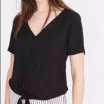Madewell Novel Tie-Front Top in Black- Size Small- NWT Photo 0