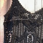Phase One Size M Black Crochet Fringe Tank Top Photo 8