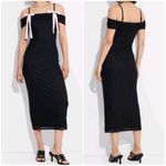 Wild Fable  Dress Black Mesh Bodycon Pink Bow Off Shoulder Coquette Photo 4