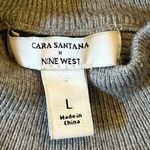 Nine West Cara Santana x Mockneck Sweater Tank L EUC Gray and Tan Photo 2