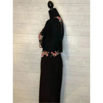 Cachet 2 piece black prom dress with floral embroidery Size 2 Photo 3