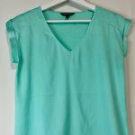EXPRESS Women’s Cap Sleeve Blouse Teal Size XS EUC FLAW Professional Girly Cute Photo 1