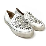 Stuart Weitzman White Leather Decor Embellished Pearl Platform Sneakers Photo 0