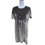Madewell Velvet Bow Back Tee Dress Short Sleeve Gray Women's Size XXS Photo 4