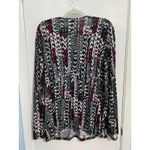 Dress Barn Y2K  Blouse Plus Size 2X Abstract Bell Sleeve Whimsygoth Office Siren Photo 4