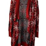 Bethany Mota  snowflake red black white knit cardigan sweater classic vintage Photo 0