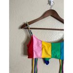 Paper London Sunshine Bikini Top Rainbow Stripe Womans Medium Photo 5