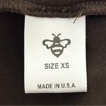 Birdie Bee Brown White Pleated Button Up Short Puff Sleeve Collared Top XS Photo 8