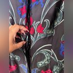 Chico's  Satin Scroll Print Shirt Dress 1.5 US 10 Black Floral Button Artsy Boho Photo 8