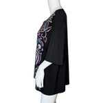 East 5th  Shirt Women XL Black Purple Geometric Blouse Artsy Bohemian Art to Wear Photo 2