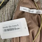 Bishop and Young  Gold & Silver Striped Metallic Sleeveless Mini Slip Dress S Photo 4