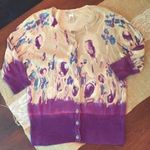 Jillian Nichole watercolor floral Print Cardigan purple Size undefined Photo 0