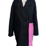 Peter Som Collective Colorblock Wool Coat in Black 0 Womens Trench Jacket Photo 4