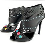 Gucci LIKA LASER CUT LEATHER STONE STUD EMBELLISHED LOGO ANKLE BOOT SIZE EU 38 Photo 10