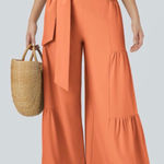 Halara  Women's Blush Orange Palazzo Pants size large NWT Photo 0