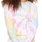 Spiritual Gangster Happy Tie Dye Terry Sweatshirt, Crew Neck, Size Large Photo 1