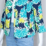 kim rogers Kim Rogers linen hawaii floral print blazer jacket, women's size Petite Small Photo 0