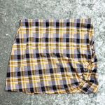 Urban Outfitters Ruched Side Plaid Mini Skirt Photo 1