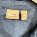 Chico's Chico’s Navy Blue Button Down Soft Slub Knit 3/4 Sleeve Collared Shirt Size 1/M Photo 5