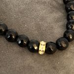 Faceted Black Onyx Beaded Stretch Evil Eye Bracelet Photo 7