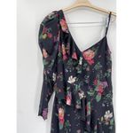 Amur Pasqualena Black Floral Print One Shoulder Ruffle High Low Dress Size 6 Photo 35
