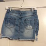 Angel Kiss Mini Skirt denim frayed distressed Medium M womens stretch Photo 3