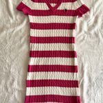 Polo Pink And White Stripped Sweater Dress Photo 0
