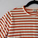 Kule The Modern Orange White Stripe Short Sleeve Crewneck 100% Cotton size Small Photo 3