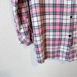 Matchstick Pink White Plaid Button Down Shirt Dress Womens M Preppy Casual Fall Size M Photo 6