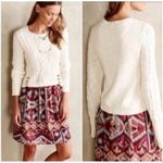 Anthropologie Lilka Cream Thick Cable Knit Duxbury Sweater Dress M Aztec Layered Photo 1