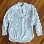 Rag and Bone  100% Cotton Collarless Popover Blouse in White Size XS Photo 0