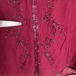 Newport News sheer embellished beaded fairycore festival belle long sleeve silk blouse SZ 12 Photo 7