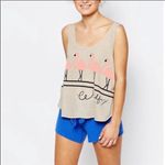 Wildfox Dancing Flamingo Graphic Tank Top Photo 1