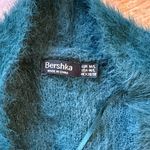 Bershka  Fuzzy Teal Cardigan Photo 1