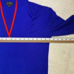 J.Crew Italian Spun Cashmere Hoodie Sweater Womens Size S Blue Red Trim Photo 6