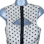 EXPRESS White With Black Polka Dot Skater Dress Full Zip Back EUC 4 Photo 5