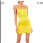 Mac Duggal  26482 Yellow Satin Strappy Back Mini Dress 8 Photo 1