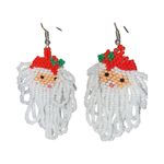 Host Pick 🤟🏻🤘🏻Beaded Jolly Saint Nick Earrings for Pierced Ears Red Photo 4