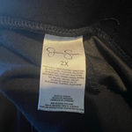 Jessica Simpson  Stretch Pants Leather Look in the Front Zipper Hem 2X Plus Black Photo 5