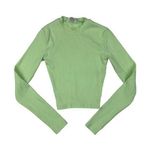 Storets  - Long Sleeve Crew Neck Stretchy Top in Green Photo 0