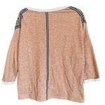 Daytrip  Tan Sweatshirt w/ Multicolor Beaded Embellished Shoulders Size Medium Photo 4